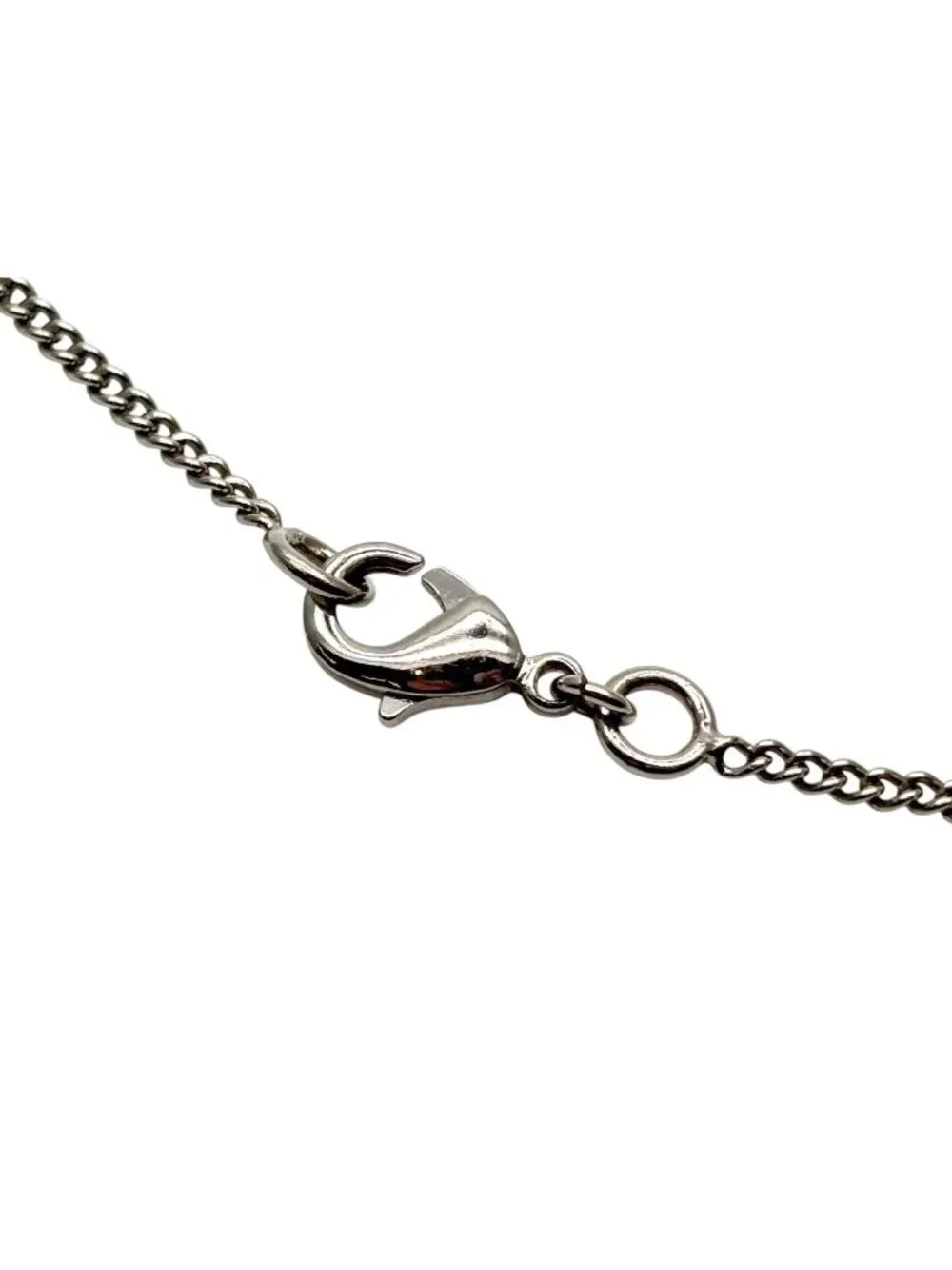 Chanel CC Logo Necklace 11 44 Rhinestone Metal Clear Silver